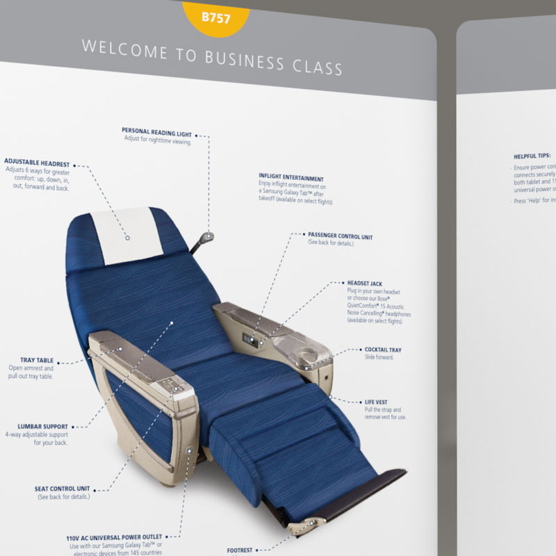 Premium Cabin Seats Instruction Cards - US Airways