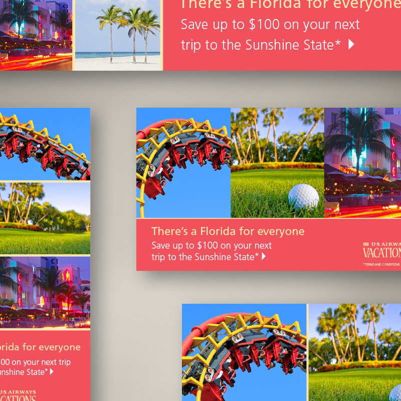 Destinations Web & Print Campaign - US Airways Vacations